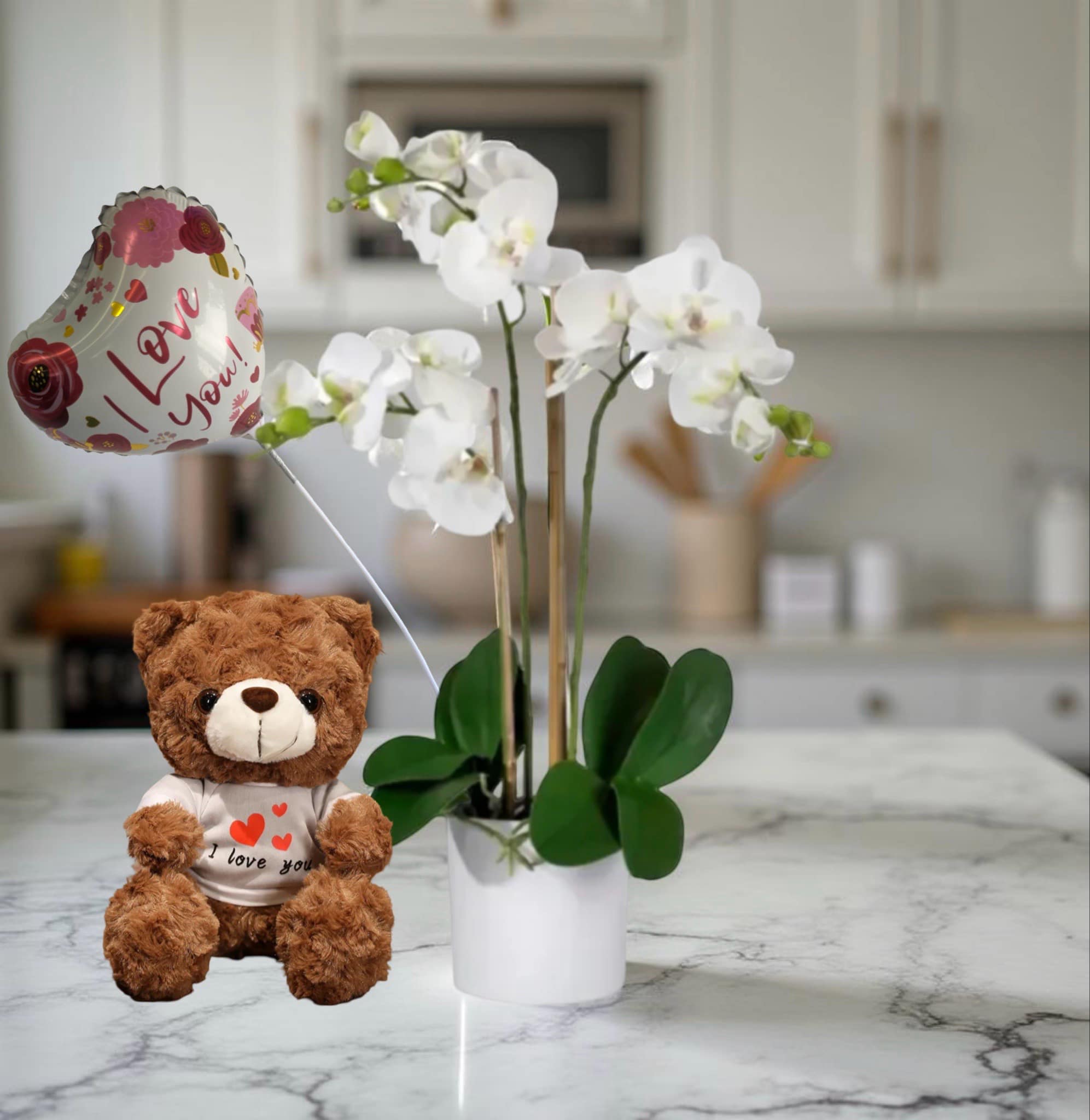 F-P14 ( 3 Stem White Orchid )