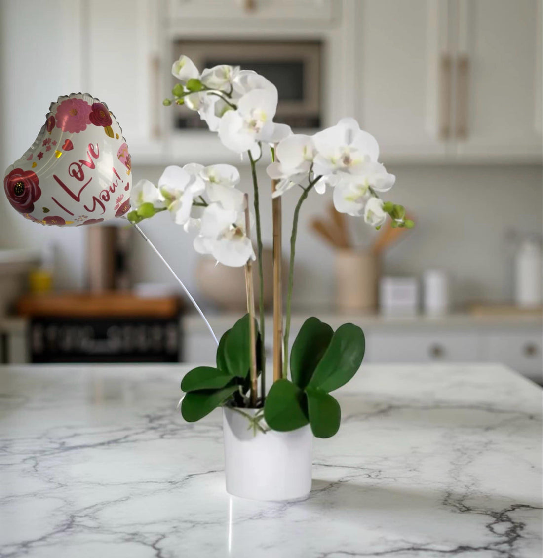 F-P13 ( 3 Stem White Orchid )