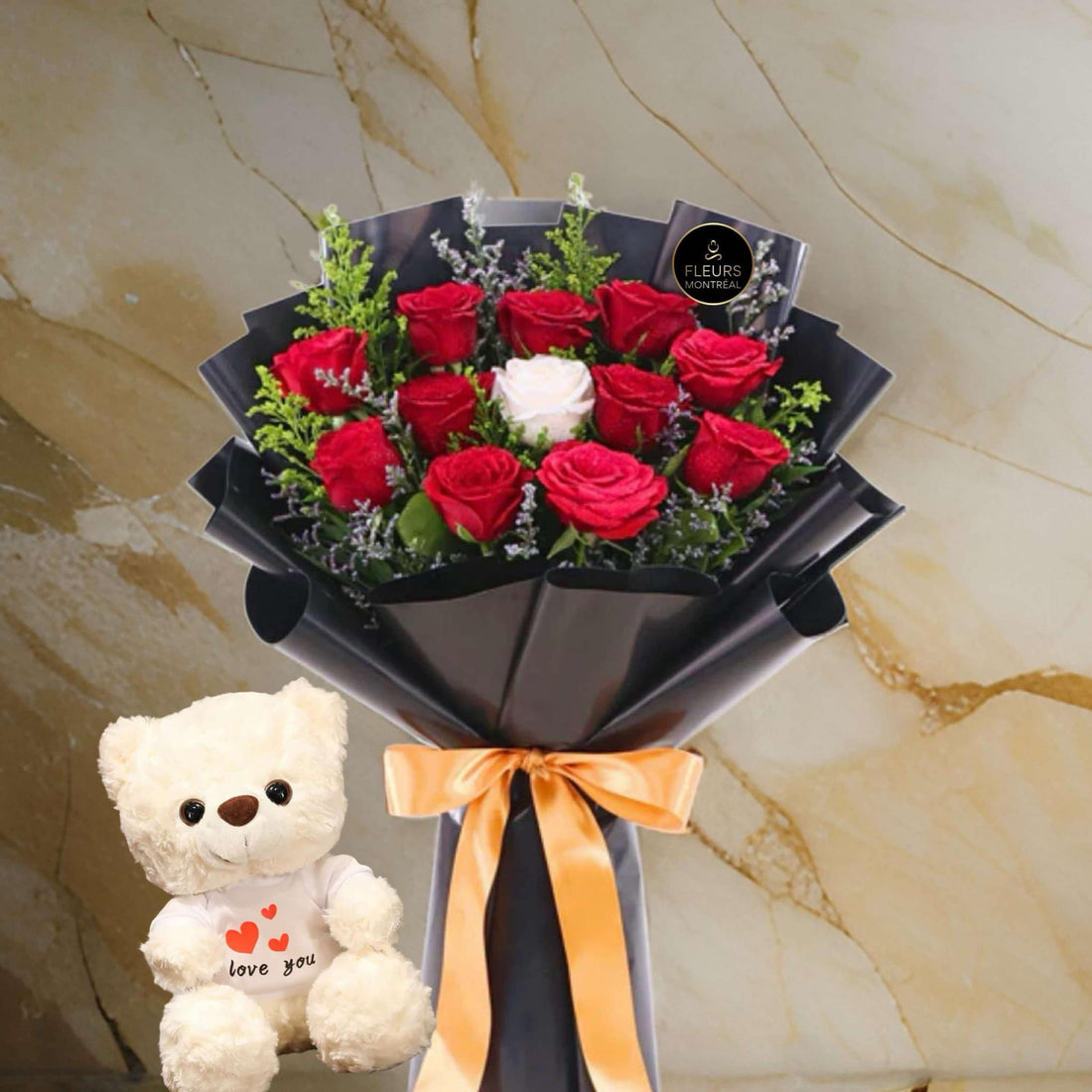 E-1 ( 11 RED ROSES& 1 WHITE )