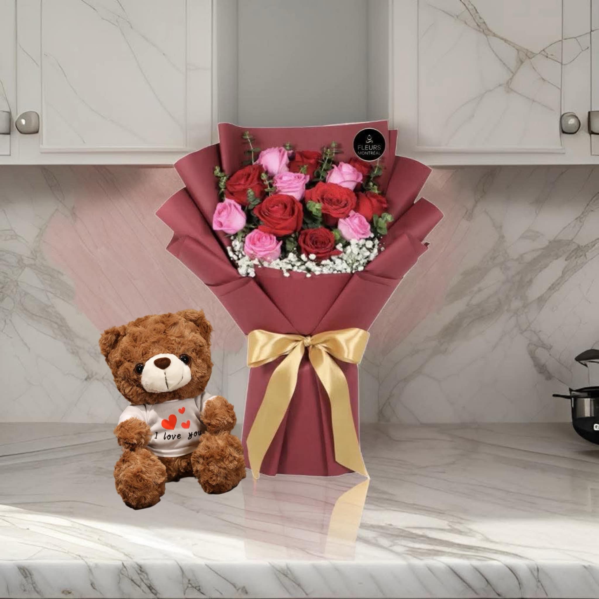 I-1 ( 12 ROSES RED & PINK )