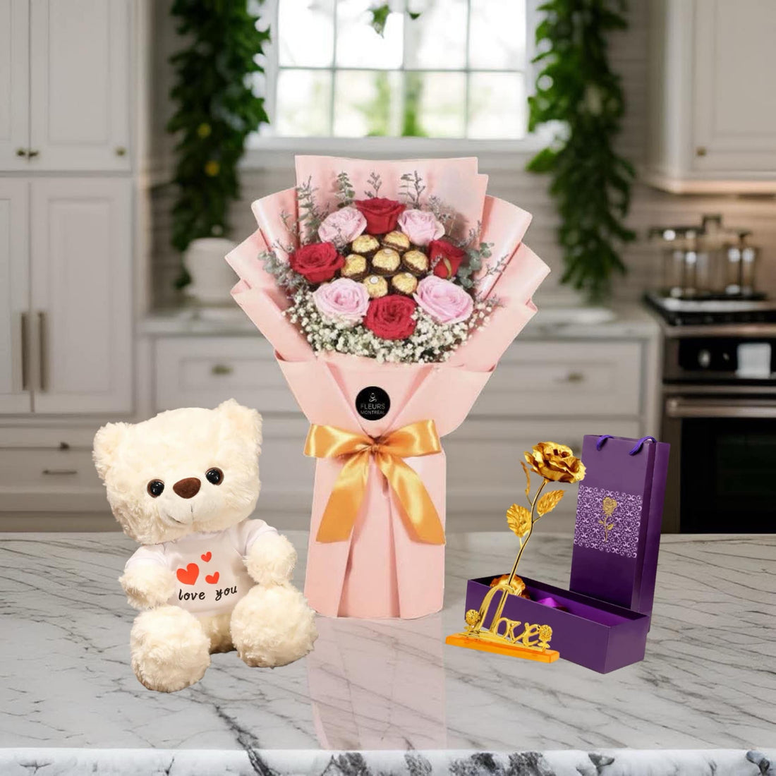 K-2 (8 ROSES RED&PINK AND FERRERO)