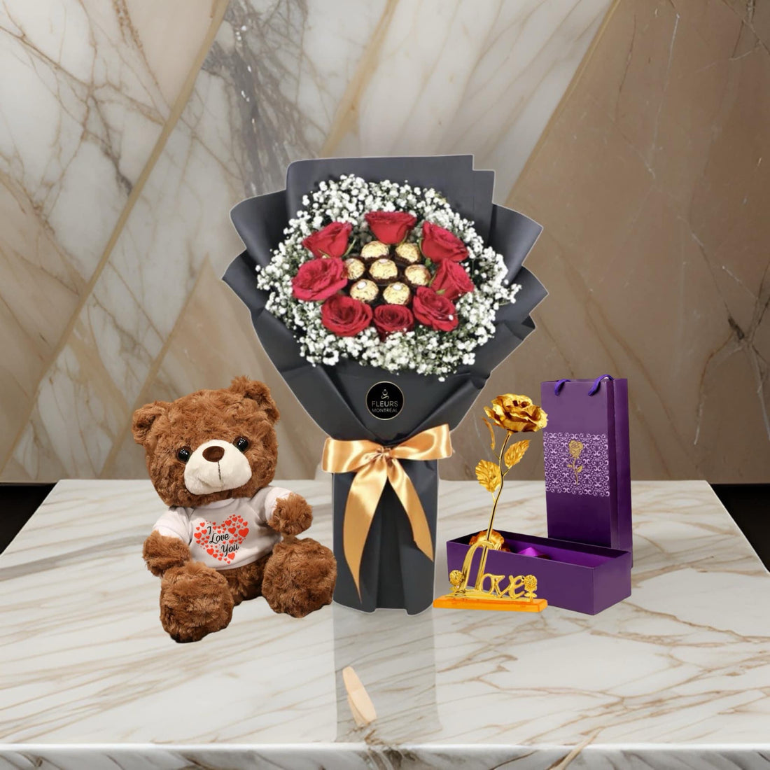 N-2 ( 8 RED ROSES & FERRERO )