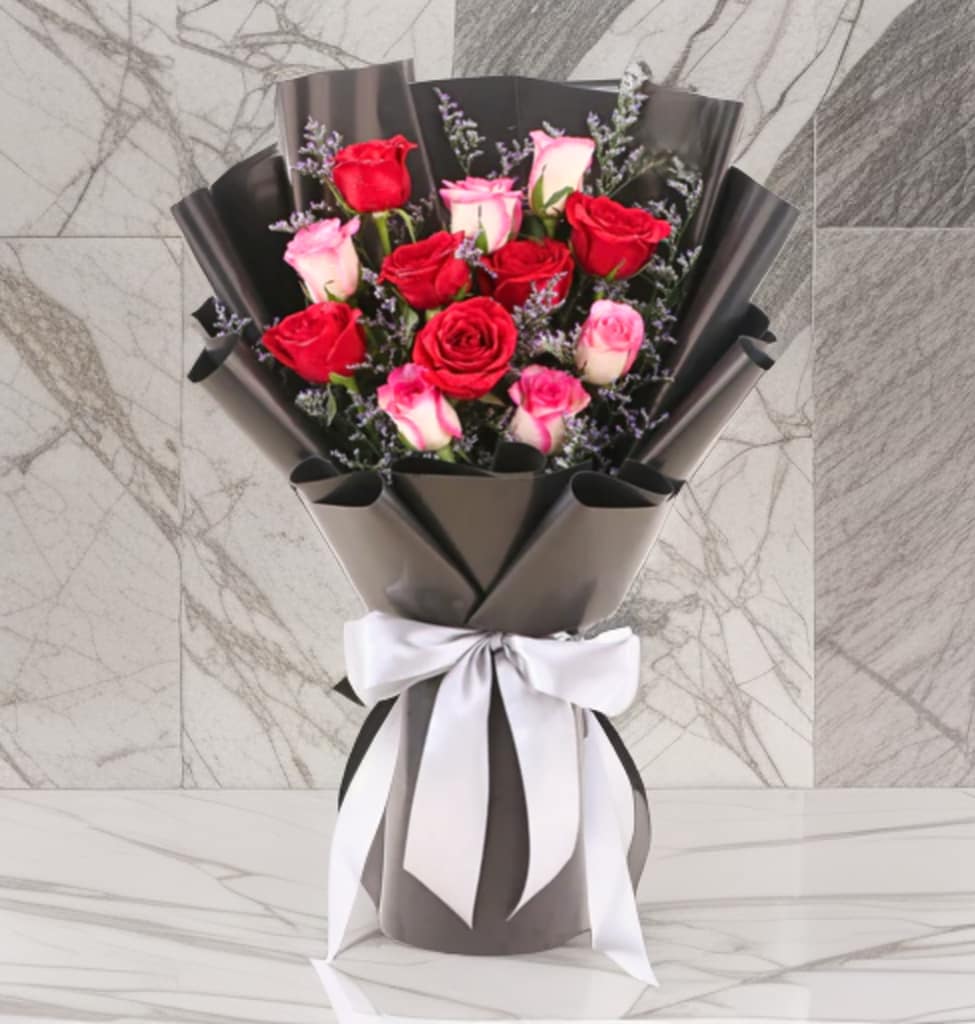 R ( 12 ROSES RED & PINK )