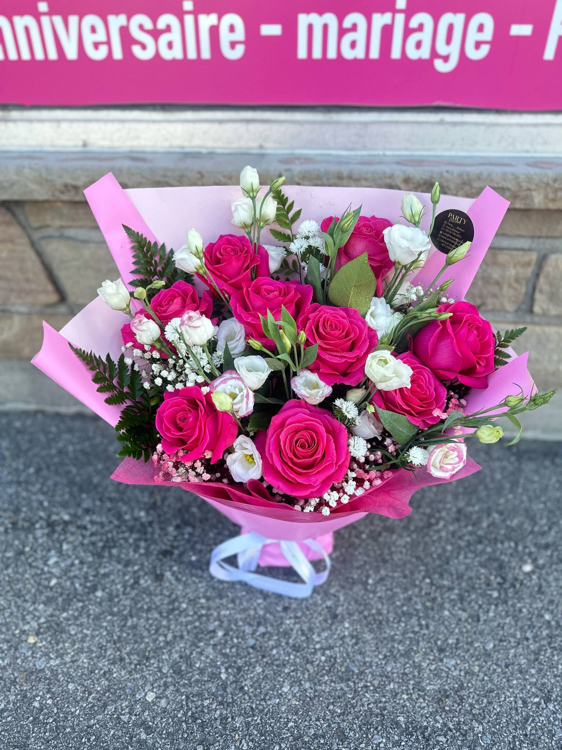 Bouquet 9 Haut Pink roses