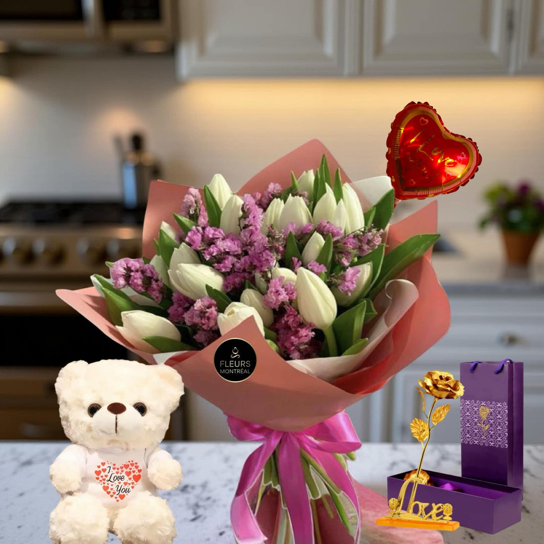 F-T19 (20 white Tulips )