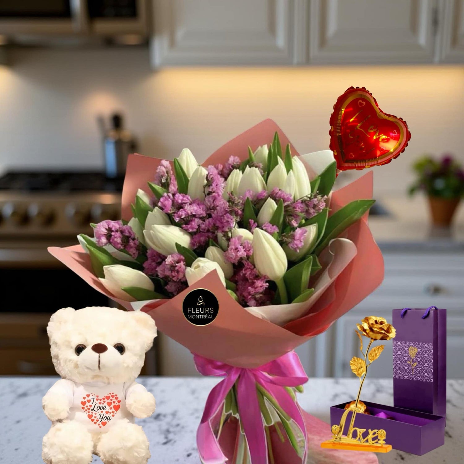 F-T19 (20 white Tulips )