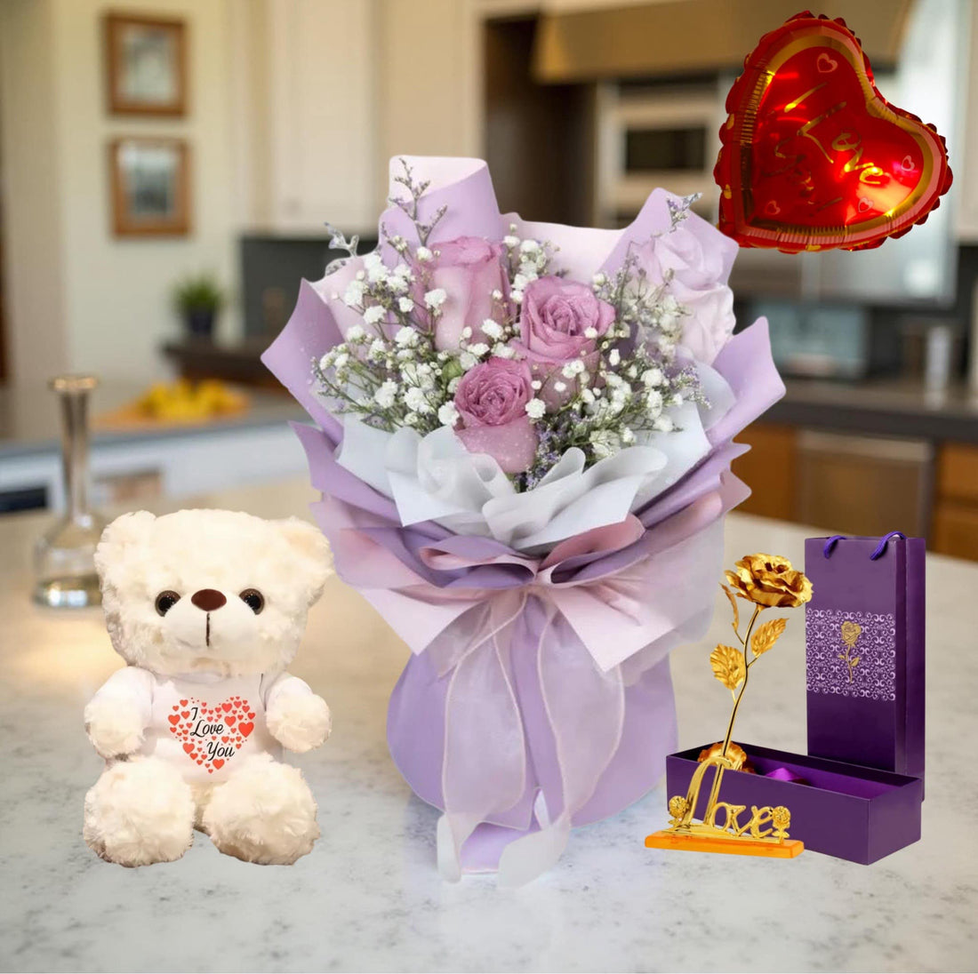 F-R7 ( 3 Purple Roses )